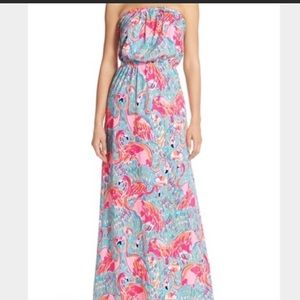 Lilly Pulitzer Marlisa Peel and Eat Flamingo Maxi